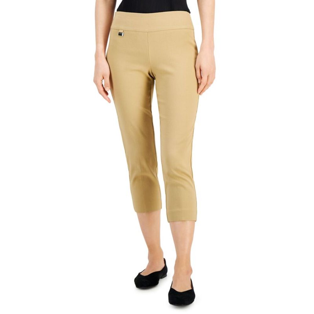 Alfani Essential Textured Capri Pull On With Tummy Control